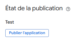 Bouton publier application